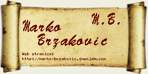 Marko Brzaković vizit kartica